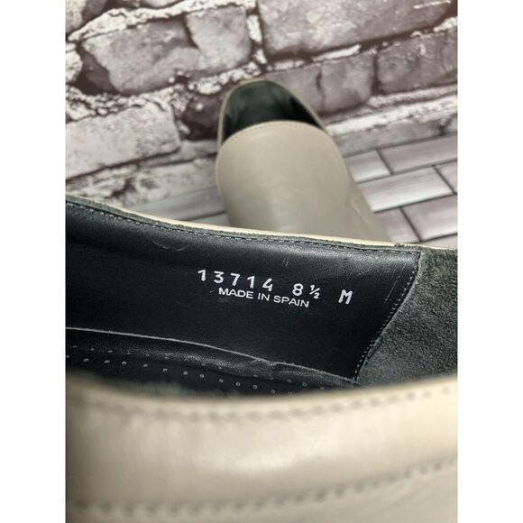 Sam Bork Fog Gray Leather Loafers Rubber Sole Dress Shoes Men’s Sz 8.5M US/42EU - Picture 6 of 16
